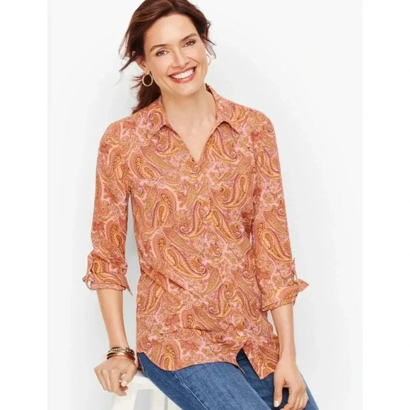 {Talbots} Soft Button Downs Shirt in Paisley Print - Picture 1 of 15